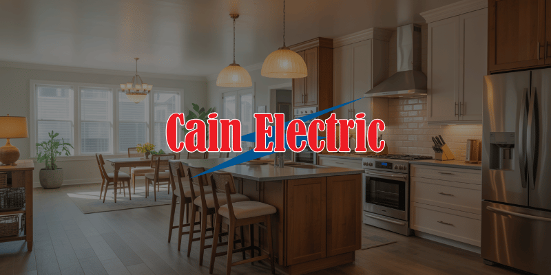 Pacific MO kitchen remodel with new island, modern lighting, and upgraded appliances requiring updated electrical circuits in Franklin County home